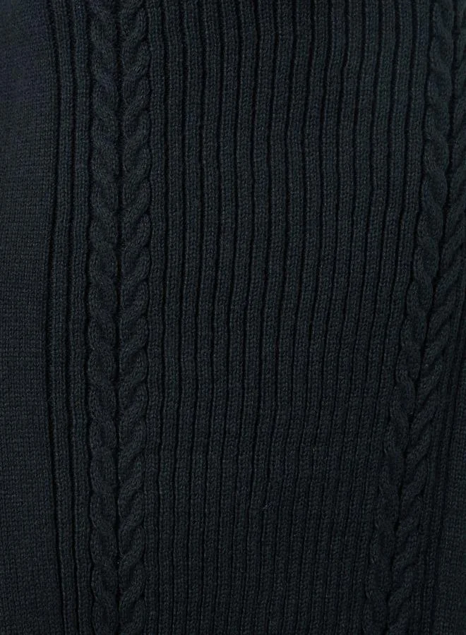 Styli Women Black Cable Knit Maxi Skirt